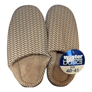 SLIPPERS MENS SCUFF PLAID