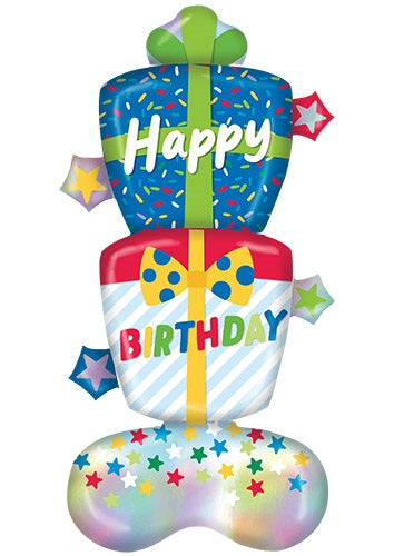 FOIL BALLOON 148CM PRESENT BLUE
