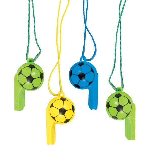 PARTY FAVOURS 4PK SPORTS BALL WHISTLE