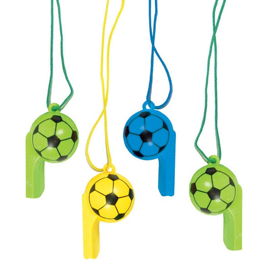 PARTY FAVOURS 4PK SPORTS BALL WHISTLE