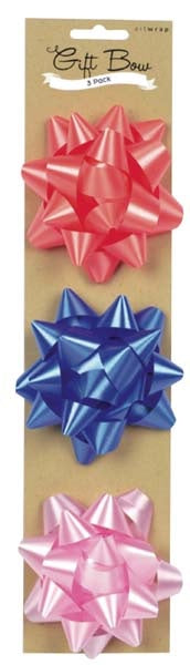 BOWS 3PK STAR ROYAL BLUSH
