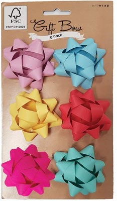 BOWS PAPER MIX MED STAR RED
