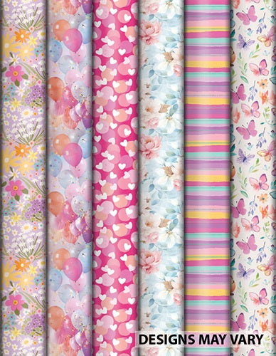 WRAPPING PAPER ROLL 3M X 70CM FEMININE