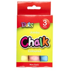 CHALK JUMBO CLRD 3PK