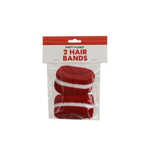 HAIR BAND STRIPE 2PK RED