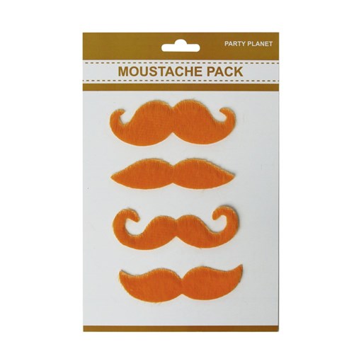MOUSTACHE 4PK ORANGE
