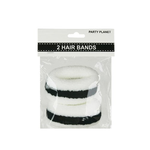 HAIR BAND STRIPE 2PK WHITE