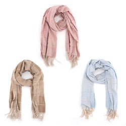 SCARF BLUE PINK CAMEL 65X180CM