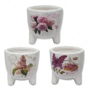 PLANTER CERAMIC 10X10CM FLORAL