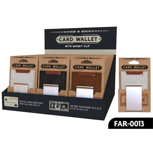 CARD WALLET W/MONEY CLIP ASST