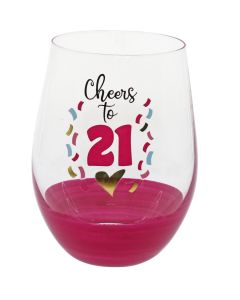 21 CHEERS TO STEMLESS WINE GLASS