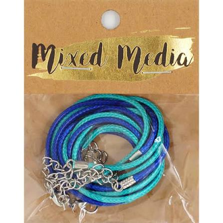 WAX CORD BRACELET READY MADE 4PC TURQ