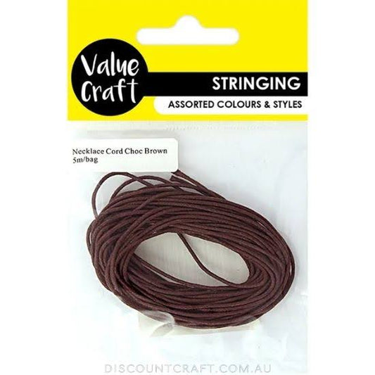 NECKLACE CORD CHOC BROWN 5M