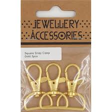 SNAP CLASP GOLD SQR BASE 3PC