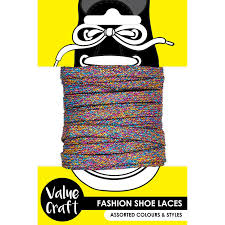 SHOE LACE FASHION RAINBOW SILVER