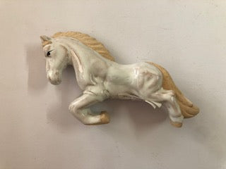 HORSE POT HANGER ORANGE WHITE 12CM