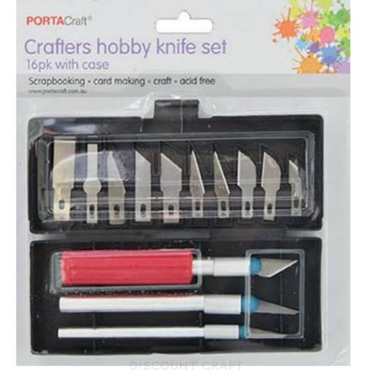 HOBBY KNIFE SET W/CASE 16PC