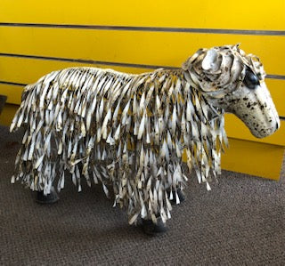 SHEEP METAL WHITE STATUE 56X33X37CM