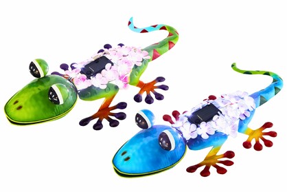 CHAMELEON W/FLOWERS WOLAR METAL ASST