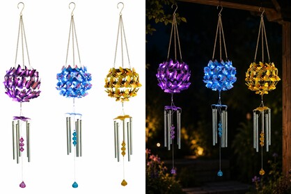 WINDCHIME SOLAR B'FLY/BEE/D'FLY 87CM