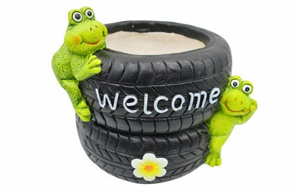 FROG TYRE PLANTER 24X23X22CM
