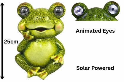 FROG W/SOLAR EYES 25CM