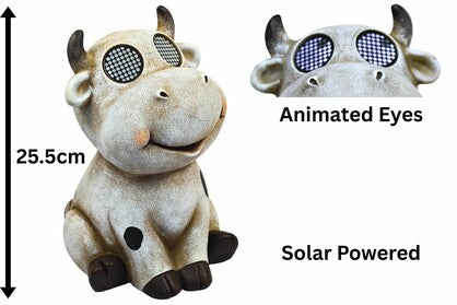 COW W/SOLAR EYES 25CM