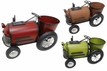 TRUCK PLANTER SOLAR METAL 39CM ASST