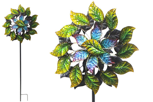 WIND SPINNER LEAF STAKE METAL 63CM