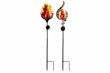 FLAME BURNING STAKE SOLAR ASST