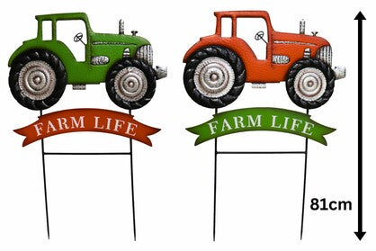 FARM LIFE TRACTOR GARDEN STAKE 81CM