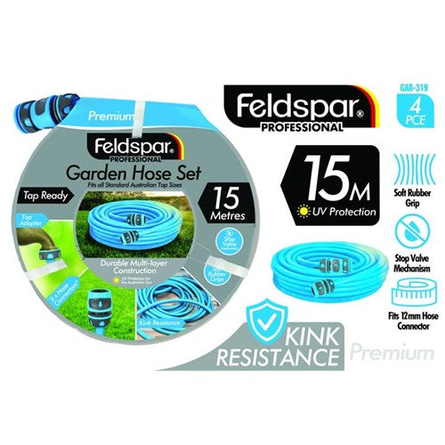 GARDEN HOSE 15M W/FITTINGS 4PC