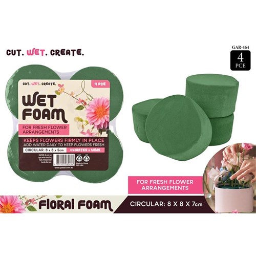 FLORAL FOAM CYLINDERS WET 4PC 8X5CM
