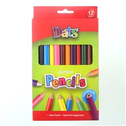 PENCILS CLRD JUMBO TRIANGULAR 12PK
