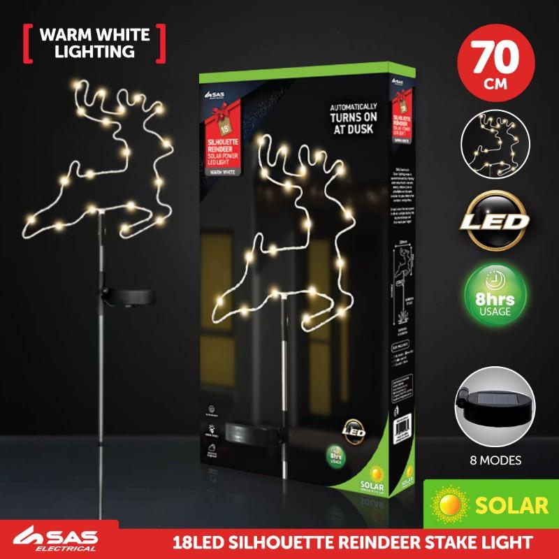 SOLAR STAKE LIGHT REINDEER 22CM