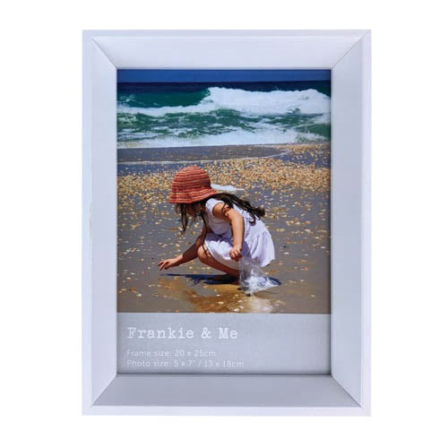 PHOTO FRAME WOOD BOARDER WHITE 5X7