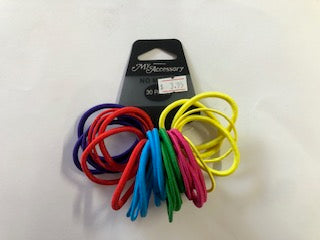 HAIR TIES 30PK RAINBOW CLRS THIN/THICK