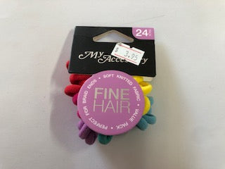 HAIR TIES BRAID END 24PK CLRS & BLK