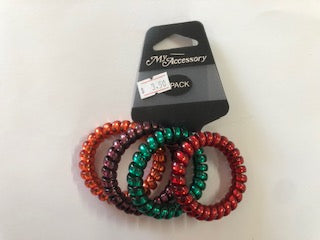 HAIR TIES SPIRAL 4PK LGE JEWEL CLRS