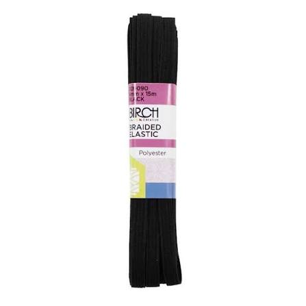 ELASTIC BRAIDED 12MM X 4M BLACK