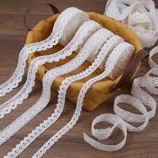 RIBBON COTTON LACE 18MM X 5M WHITE