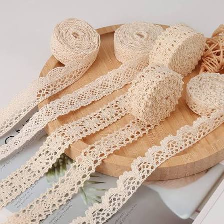 RIBBON COTTON LACE 18MM X 5M NATURAL