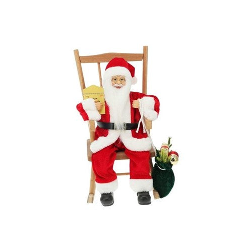 SANTA ON ROCKING CHAIR 35CM RED