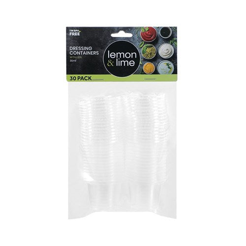 DRESSING CONTAINERS W/LIDS 30PK 30ML