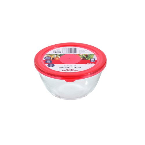 MIXING BOWL GLASS W/LID 800ML