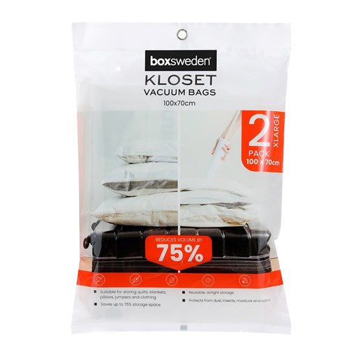 VACUUM STORAGE BAGS 2PK XL 100X70CM
