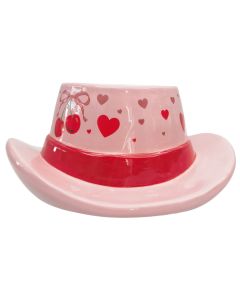 COWBOY HAT CHERRY PLANTER PINK 20CM