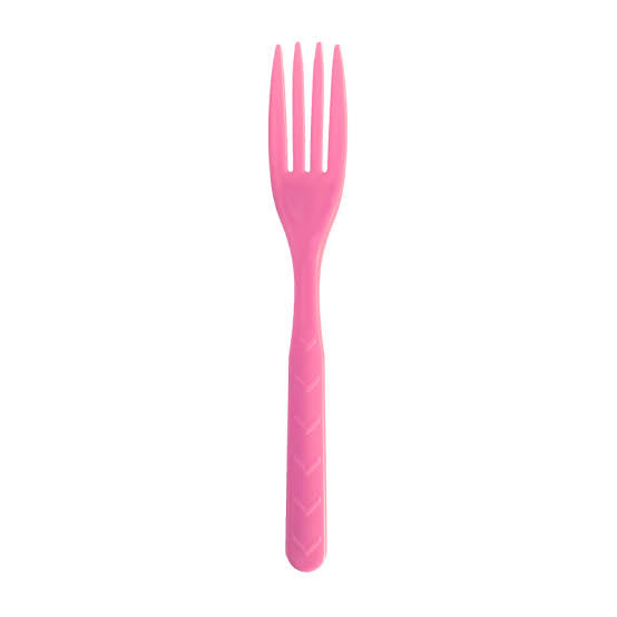 FORKS PLASTIC REUSABLE 18PC HOT PINK