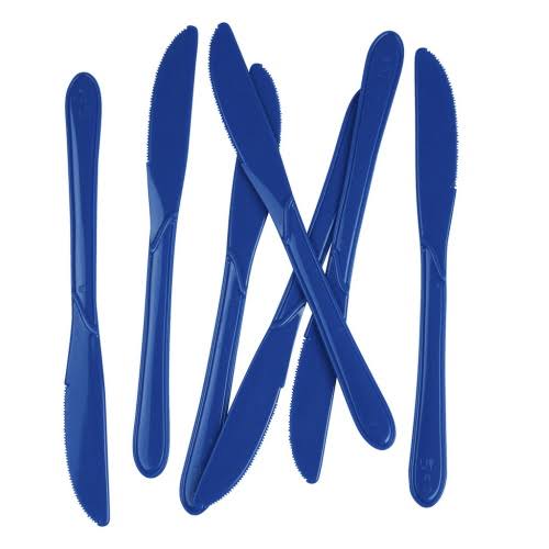 KNIFE PLASTIC REUSABLE 18PC DARK BLUE