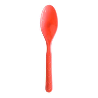 SPOONS PLASTIC REUSABLE 18PC RED